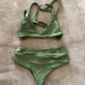 Boys + Arrows later gator green Bikini set